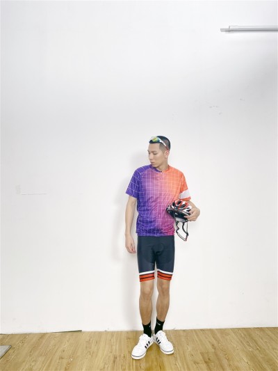 大量訂做短袖騎行服上衣     設計春夏季男款專業速乾排汗自行車服   競技 訓練單車衫  單車衫供應商 模特展示   BD-CN-22193 細節-4